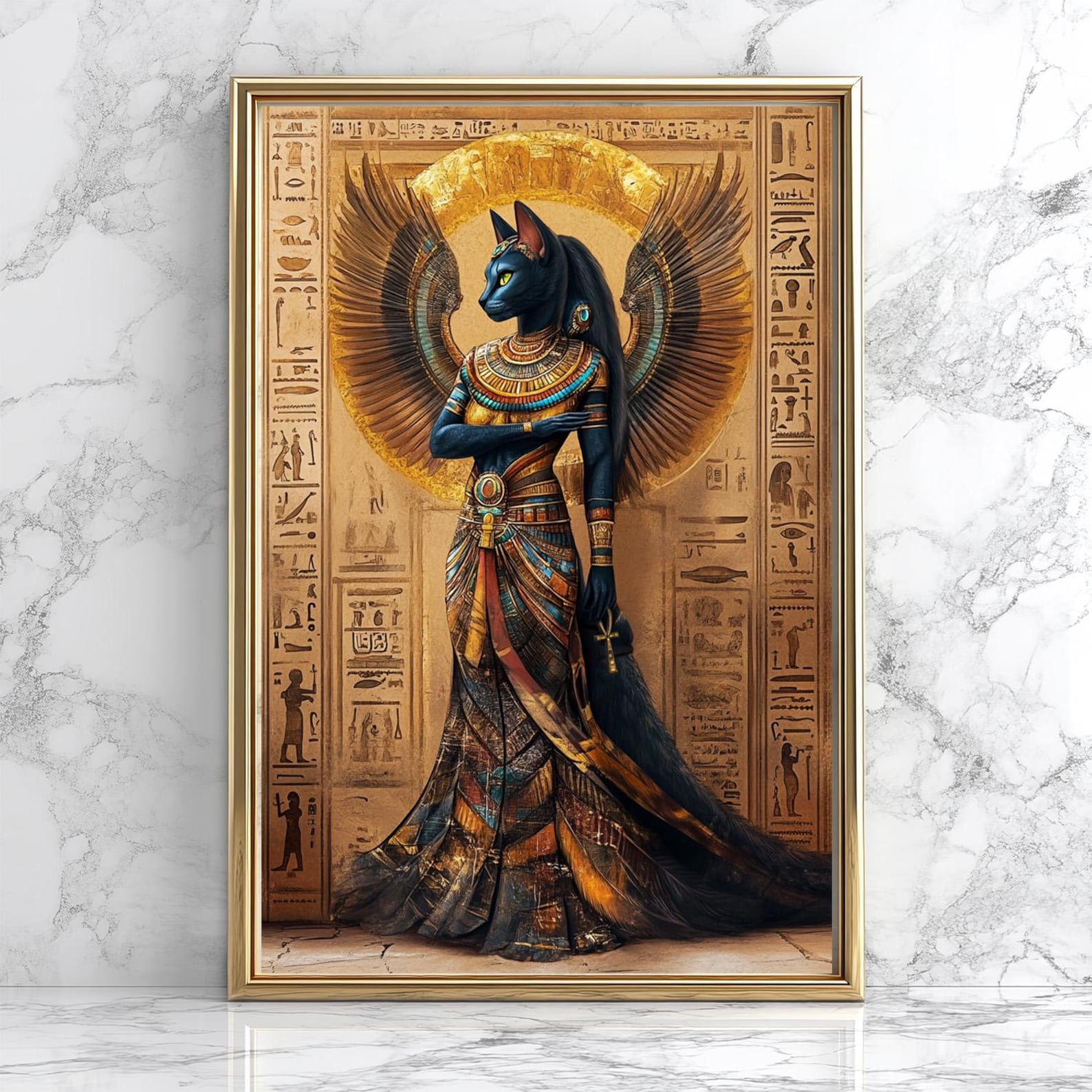 Office Furniture For Home - 1pc Retro Abstract Goddess Bastet Canvas