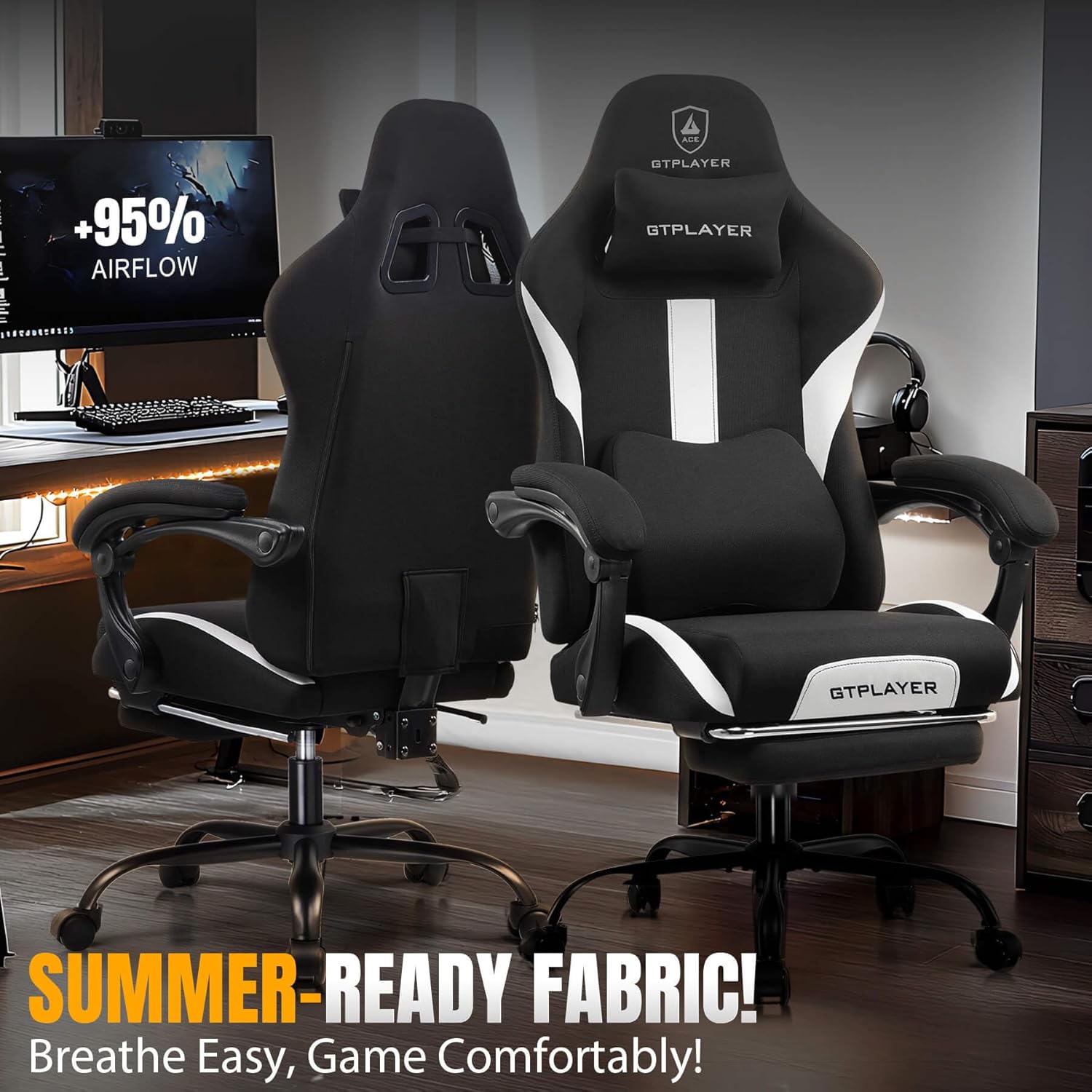 Gaming Chair with Foot Rest &  – обзор и цена Office Footrest Cushion