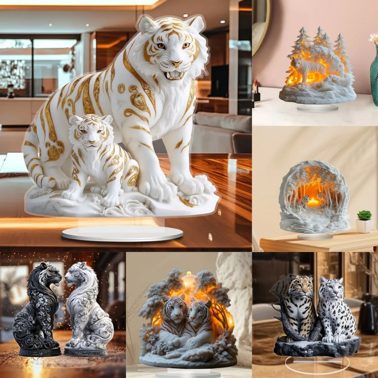 Two Tigers Statue,2D Flat Anim – обзор и цена Office Furniture Direct