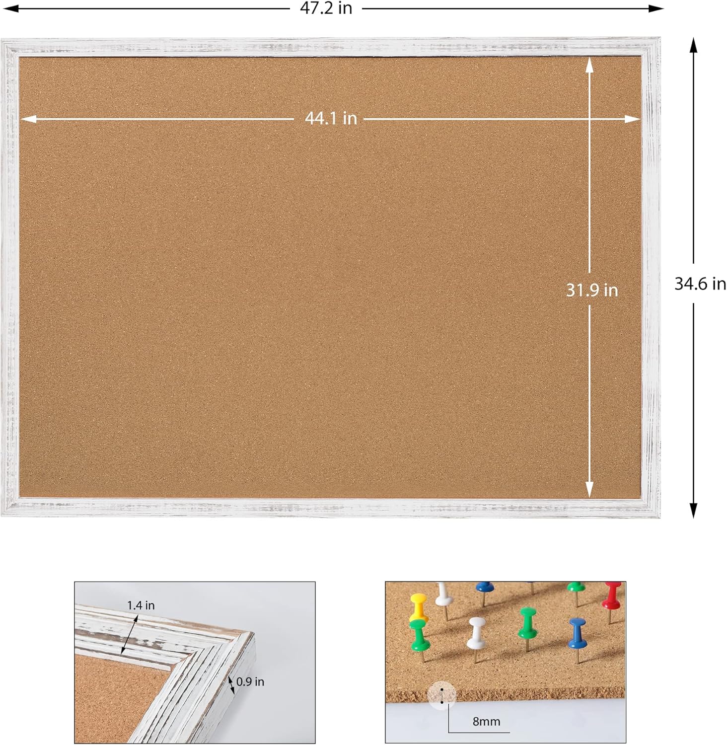 Cork Bulletin Board 36x48, Whi – обзор и цена Bulletin Board Cork