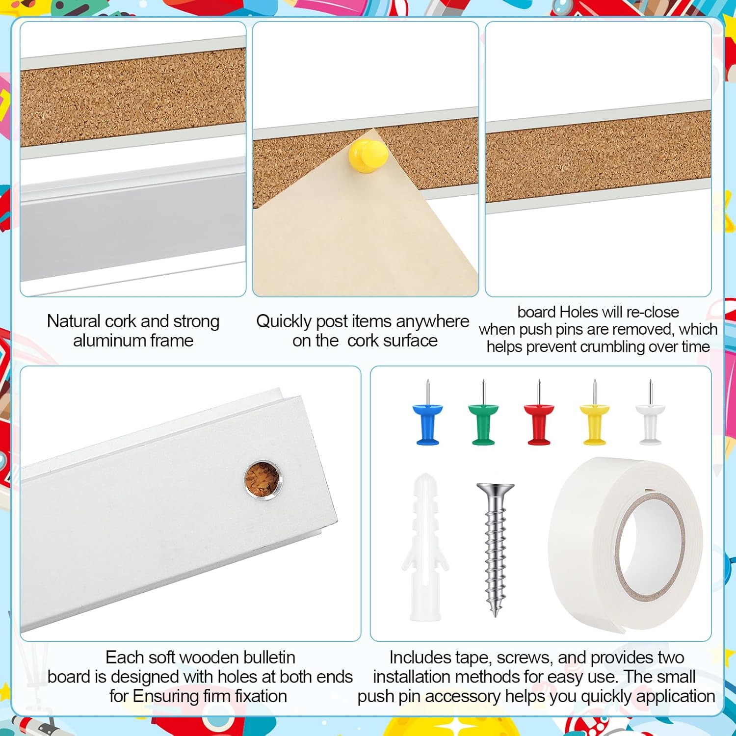 15 Pack 48x1 Inch Cork Strips  – обзор и цена Bulletin Board Cork