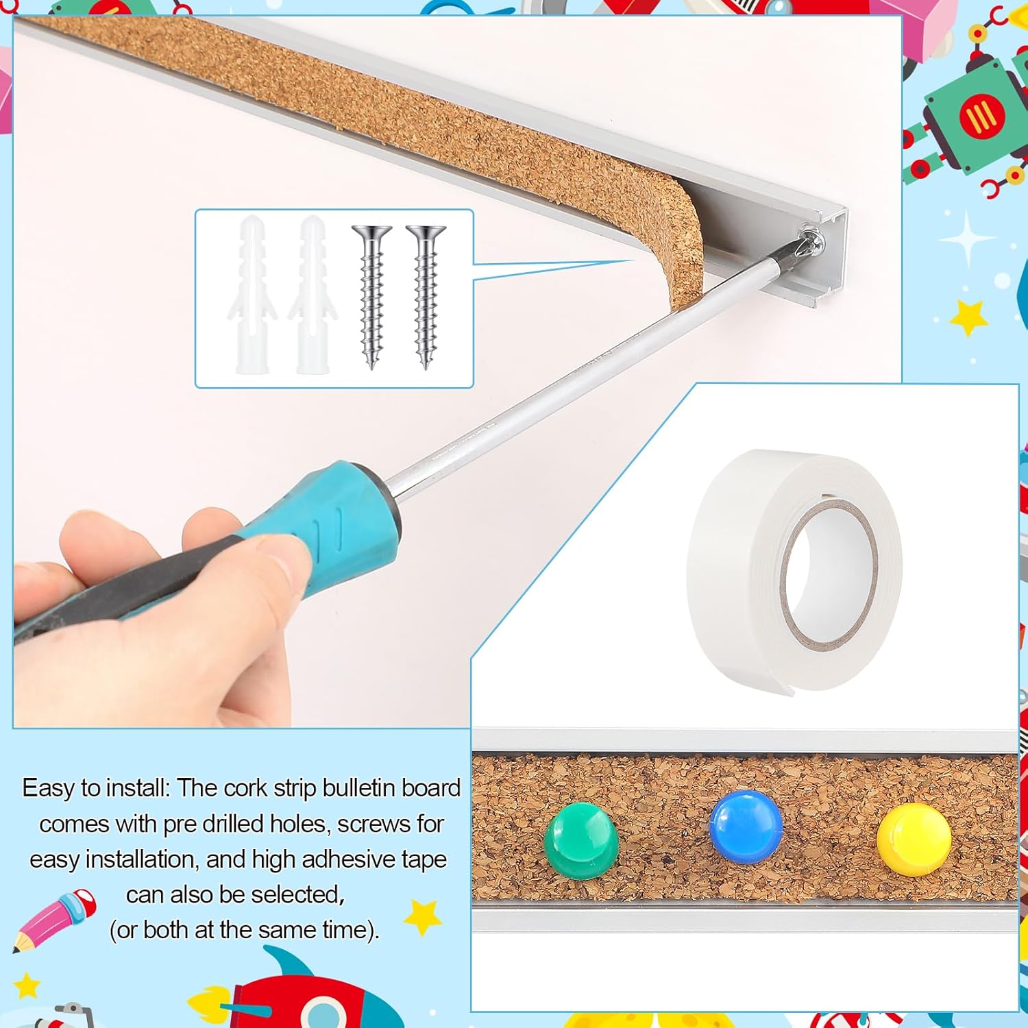 15 Pack 48x1 Inch Cork Strips  – обзор и цена Bulletin Board Cork