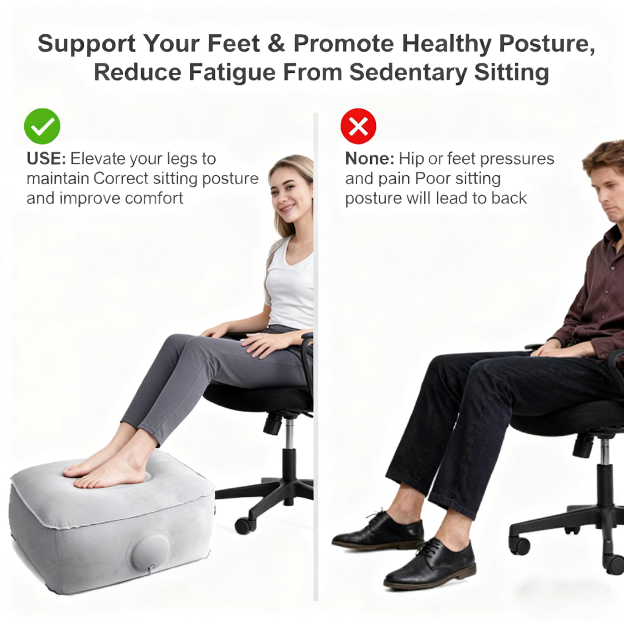 Inflatable Foot Rest Pillow fo – обзор и цена Office Footrest Cushion
