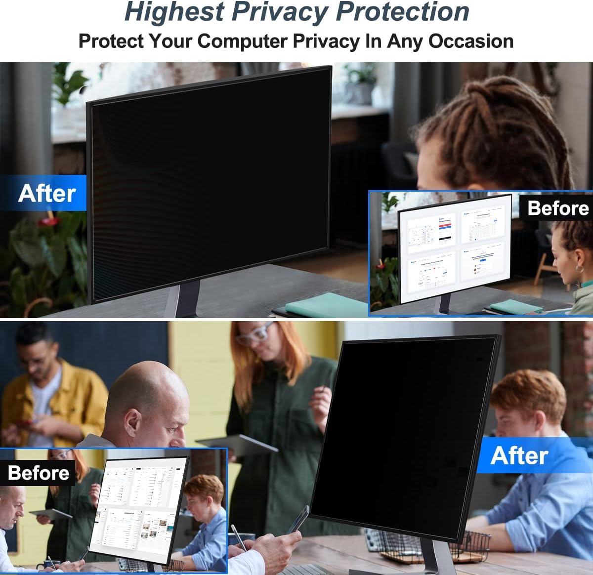 2 Pack 24 Inch Computer Privac – обзор и цена Monitor Privacy Filter
