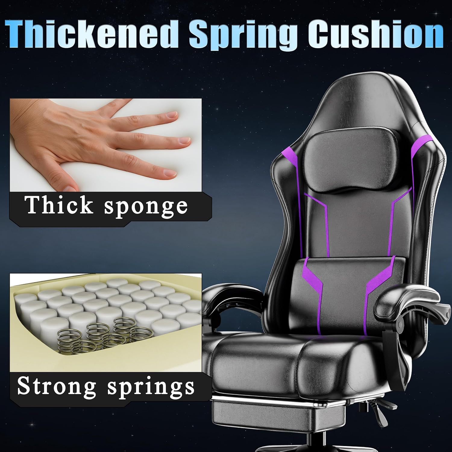 Ergonomic Gaming Chair with Po – обзор и цена Office Footrest Cushion