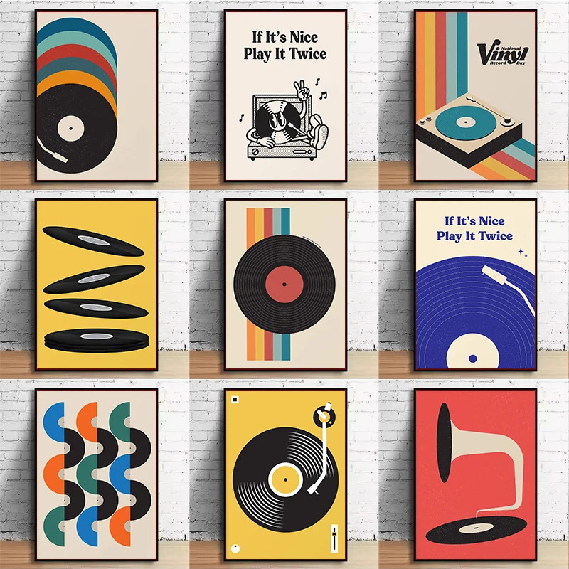 Mid Century Vinyl Record Canva – обзор и цена Office Furniture For Home