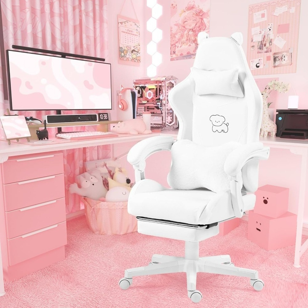 Cute Gaming Chair with Lumbar  – обзор и цена Office Footrest Cushion
