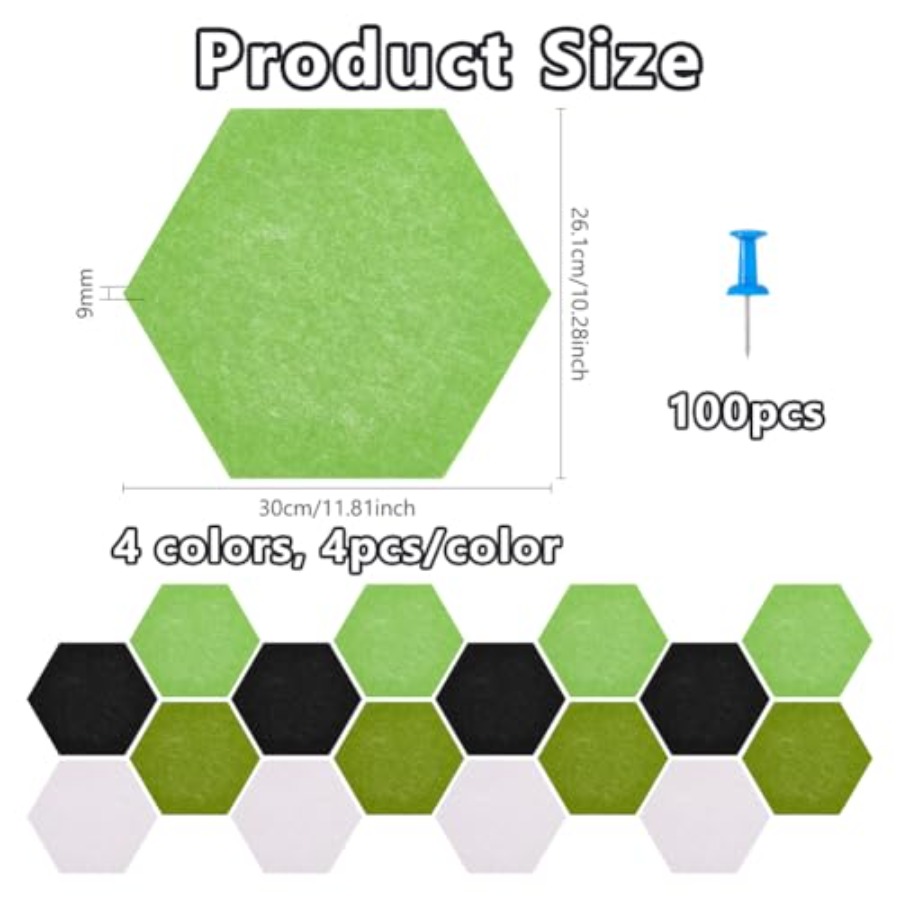 16Pcs 4 Colors Hexagon Felt Co – обзор и цена Bulletin Board Cork