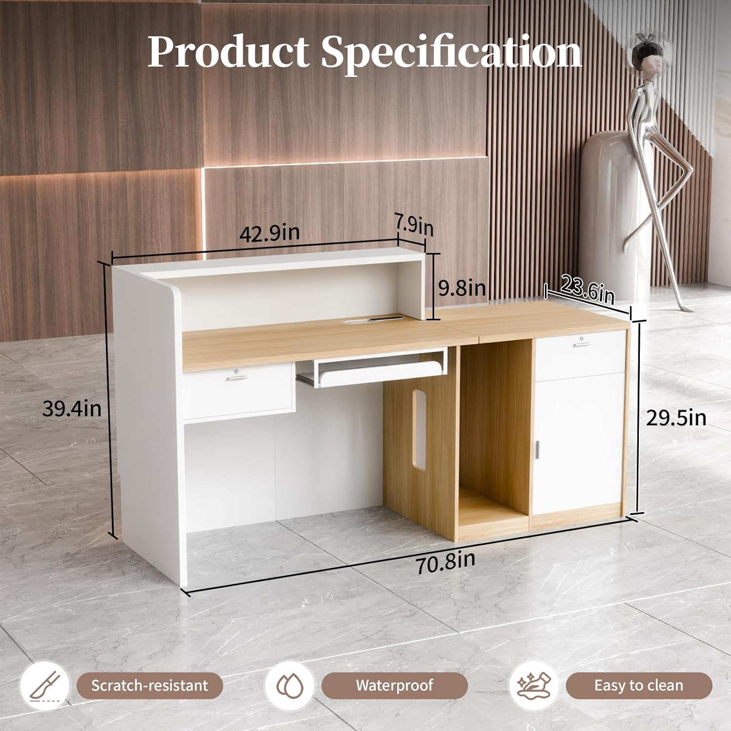 Modern Reception Counter LED P – обзор и цена Office Furniture Store