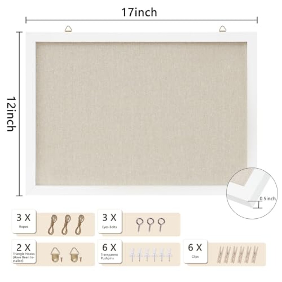 Cork Board with Linen White, B – обзор и цена Bulletin Board Cork