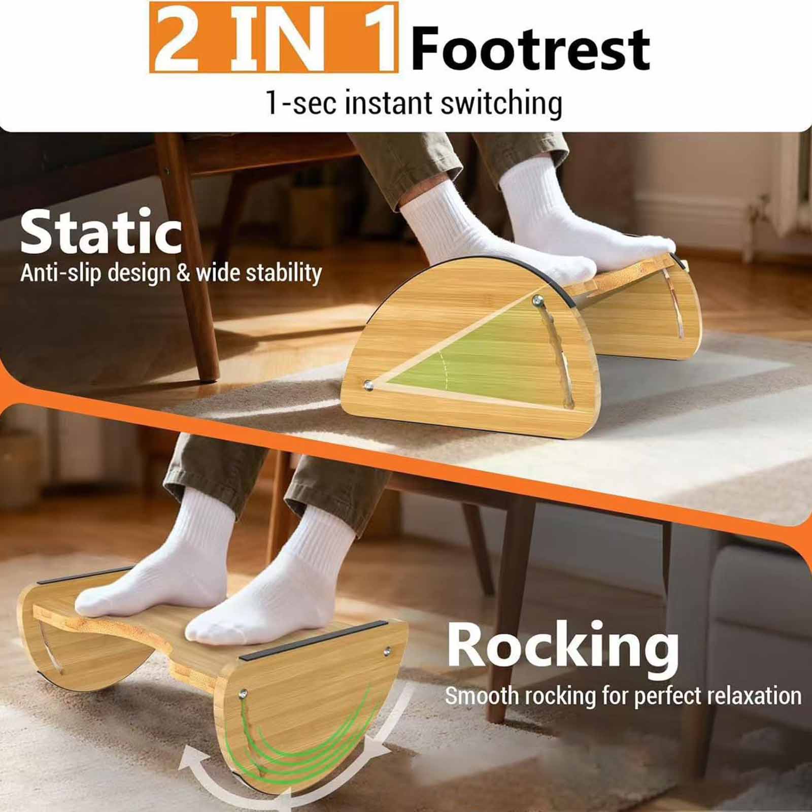 Adjustable Office Bamboo Footr – обзор и цена Office Footrest Cushion